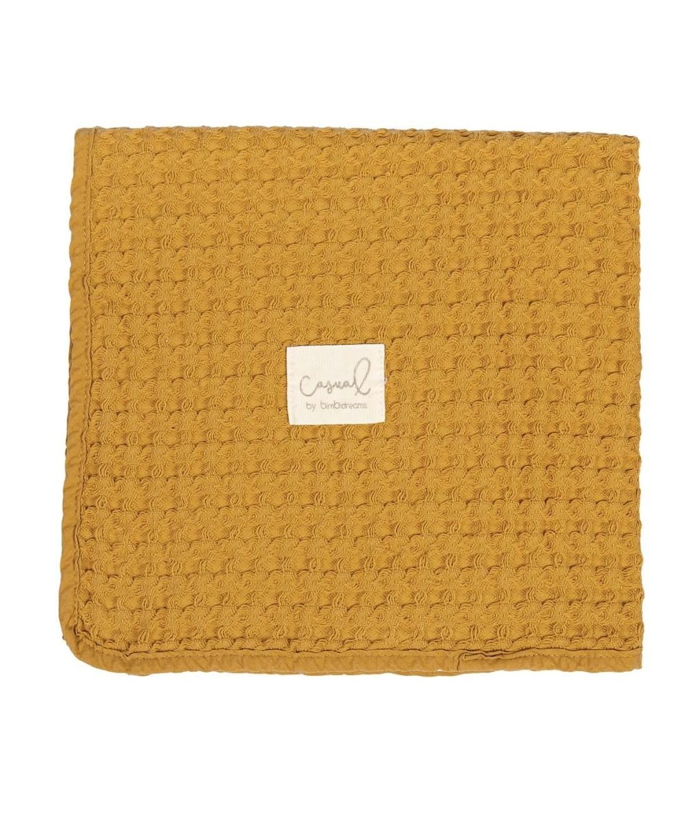 Manta Crochet Algodon Bimbi Casual Mostaza - Nanetes